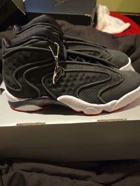 Jordan Womens Black Sneakers with Red Jumpman Accent